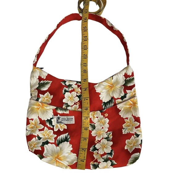 SOLD Local Design Made in Hawaii Hawaiian Small Shoulder Bag Red Floral Souvenir - Picture 7 of 8